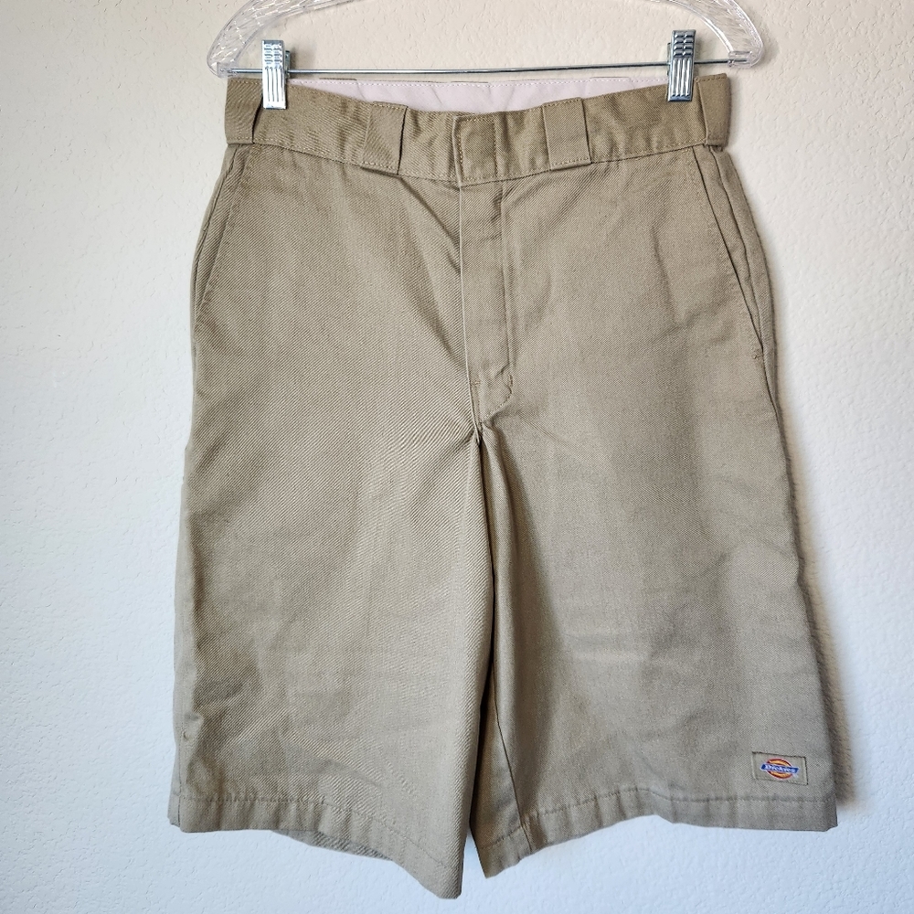 Men's Vintage Dickies Tan Khaki Mid Length Shorts Size 30